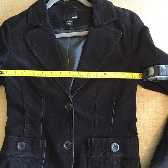 H&M black, corduroy blazer size 6 - Picture 3 of 5